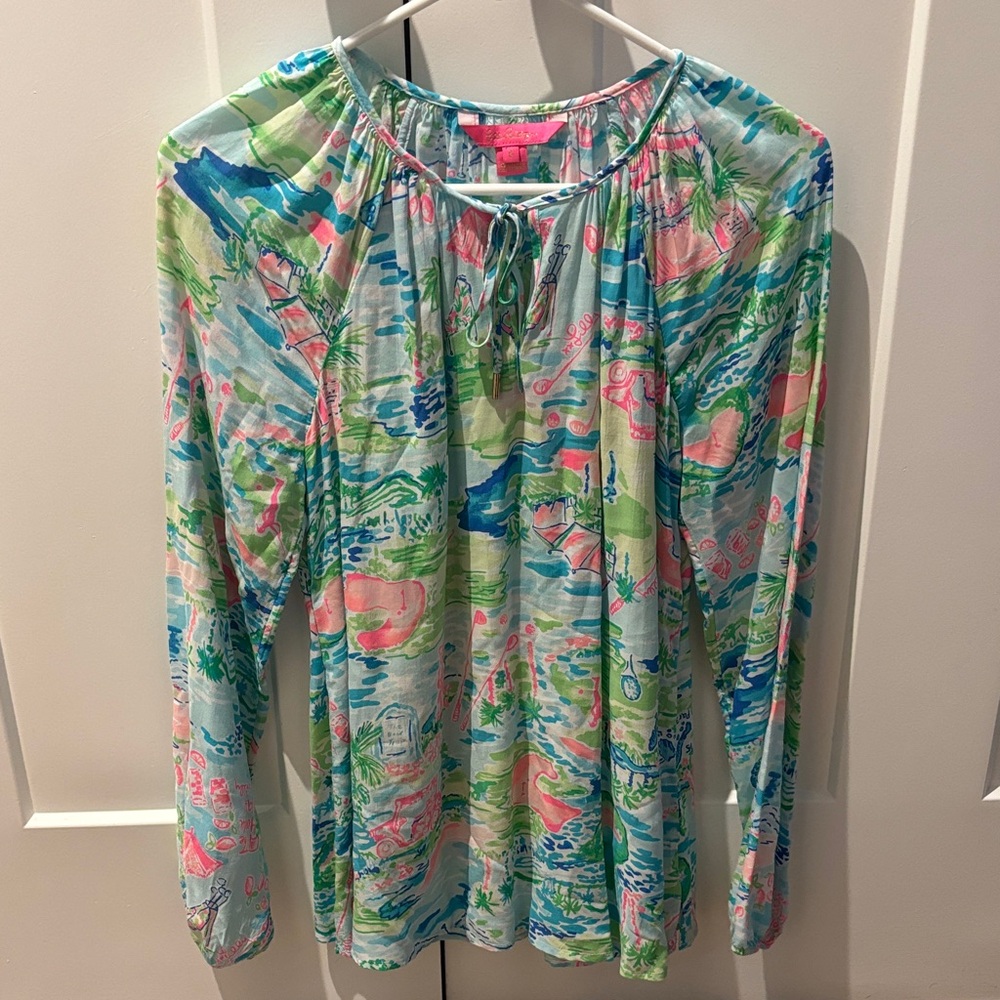 Lilly Pulitzer “The Honda Classic”Print Blouse